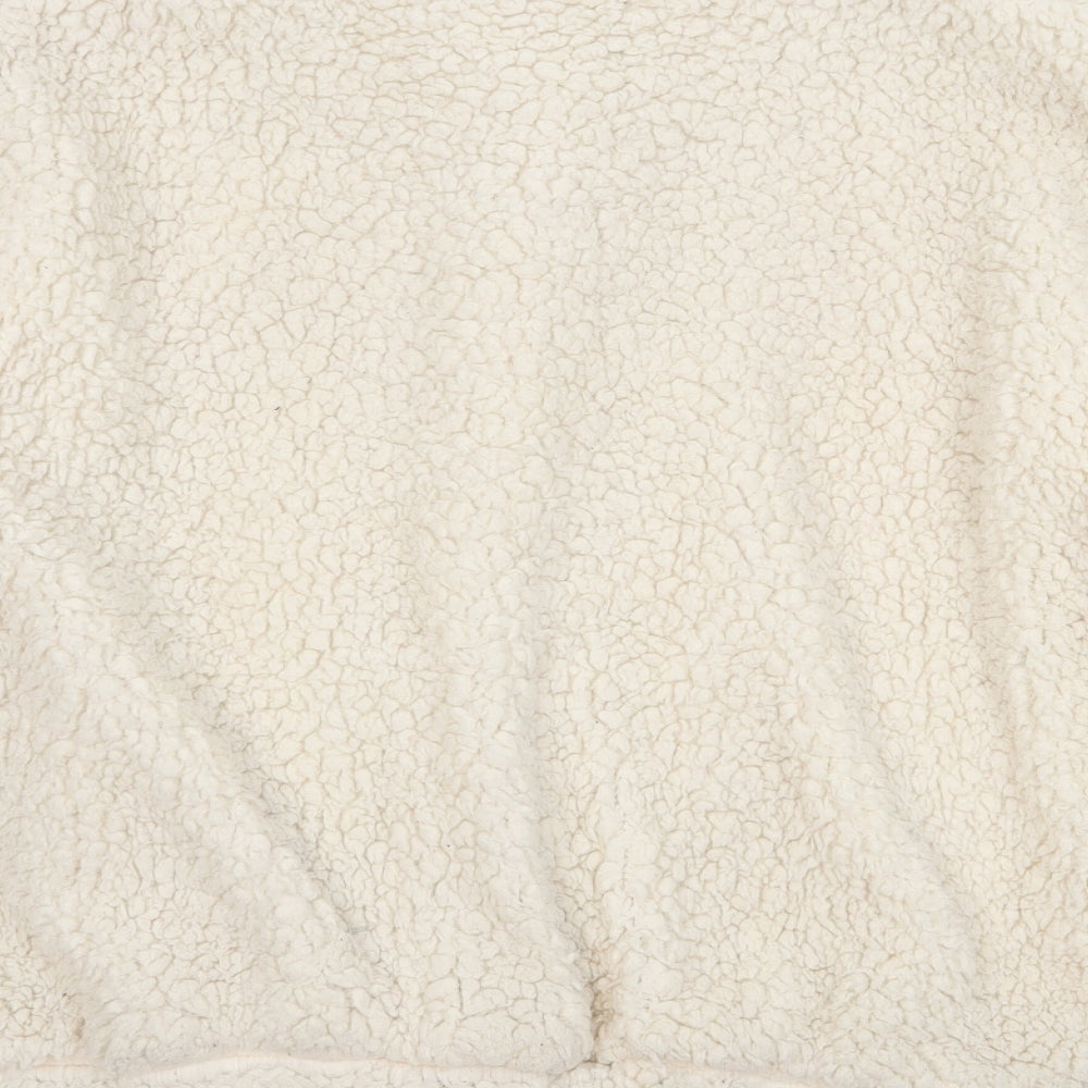 Lanshifei Womens Ivory  Fleece Jacket Coatigan Size L