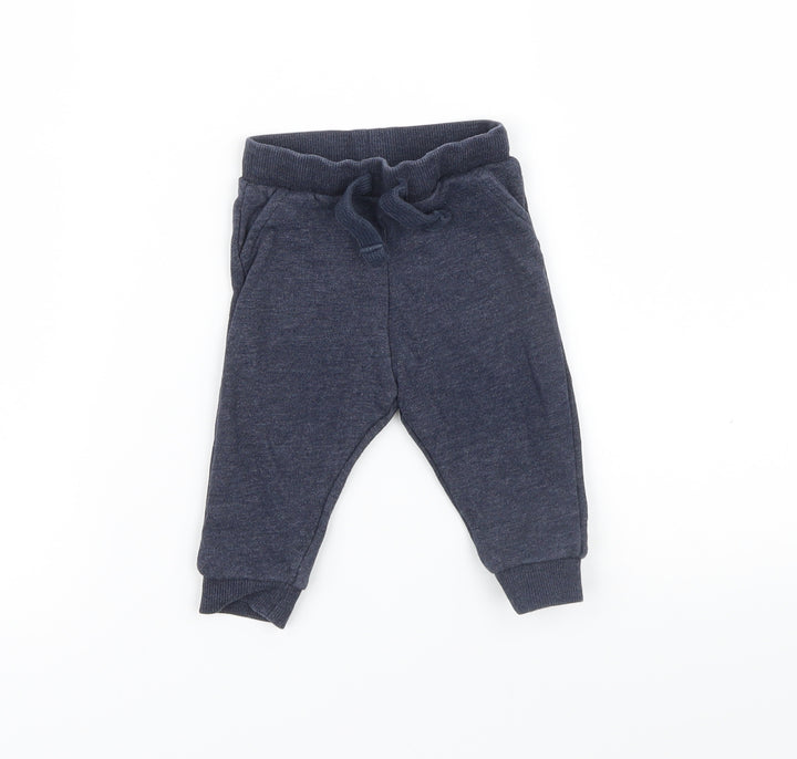 F&F Baby Blue Ikat  Jogger Trousers Size 3-6 Months L68 cm