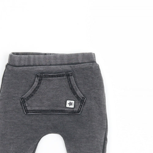 F&F Baby Grey Striped  Jogger Trousers Size Newborn