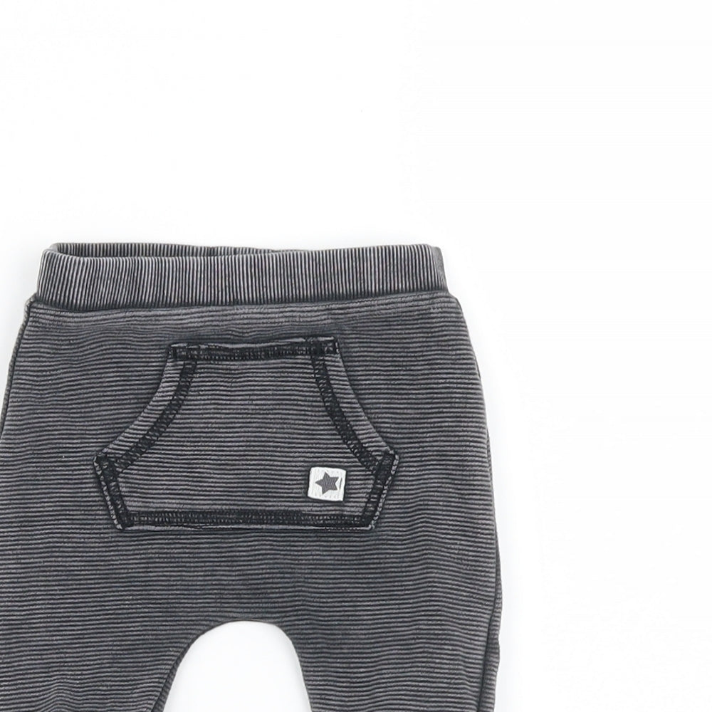 F&F Baby Grey Striped  Jogger Trousers Size Newborn