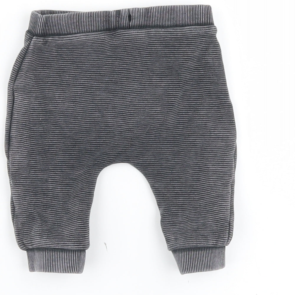 F&F Baby Grey Striped  Jogger Trousers Size Newborn