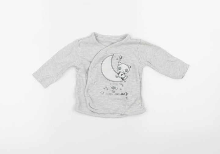Primark Baby Grey Solid Capri Pyjama Top Size 3-6 Months