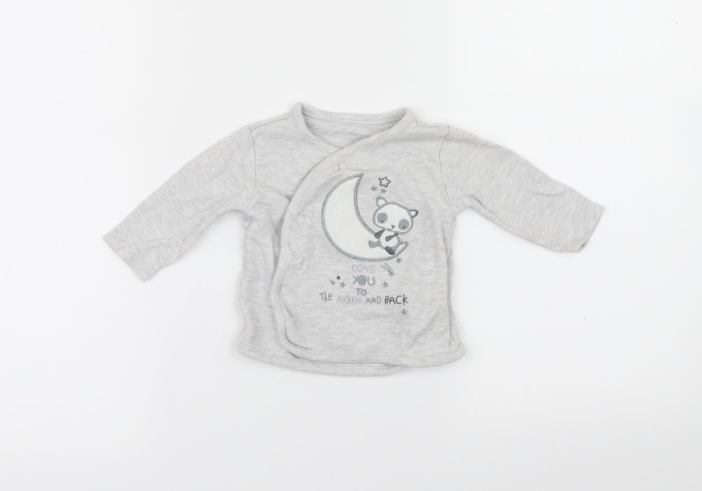 Primark Baby Grey Solid  Capri Pyjama Top Size 3-6 Months