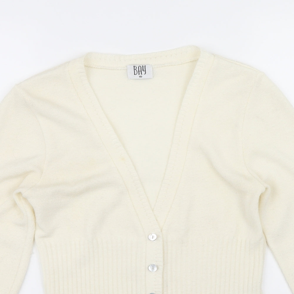 Bay Womens Ivory   Cardigan Jumper Size 10