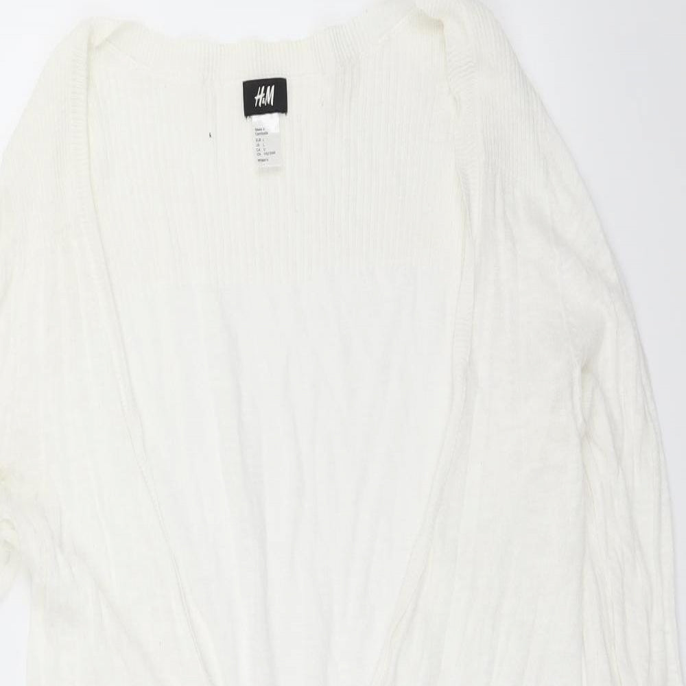 H&M Womens White   Cardigan Jumper Size L