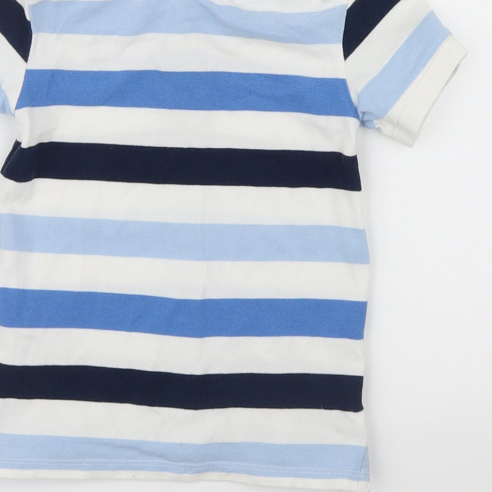 H&M Boys White Striped  Basic Polo Size 4-5 Years