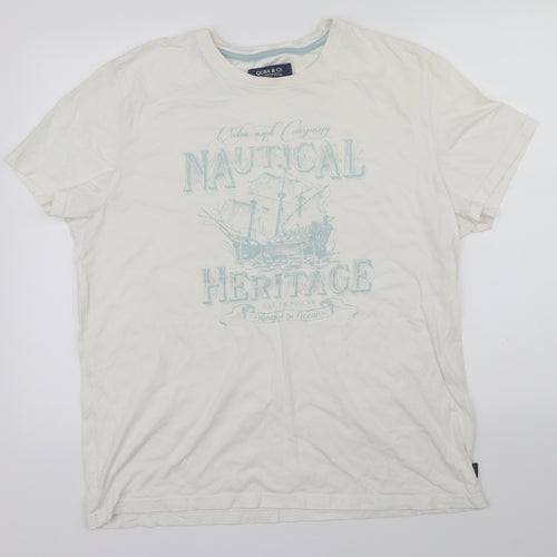 Quba & Co Mens White    T-Shirt Size XL