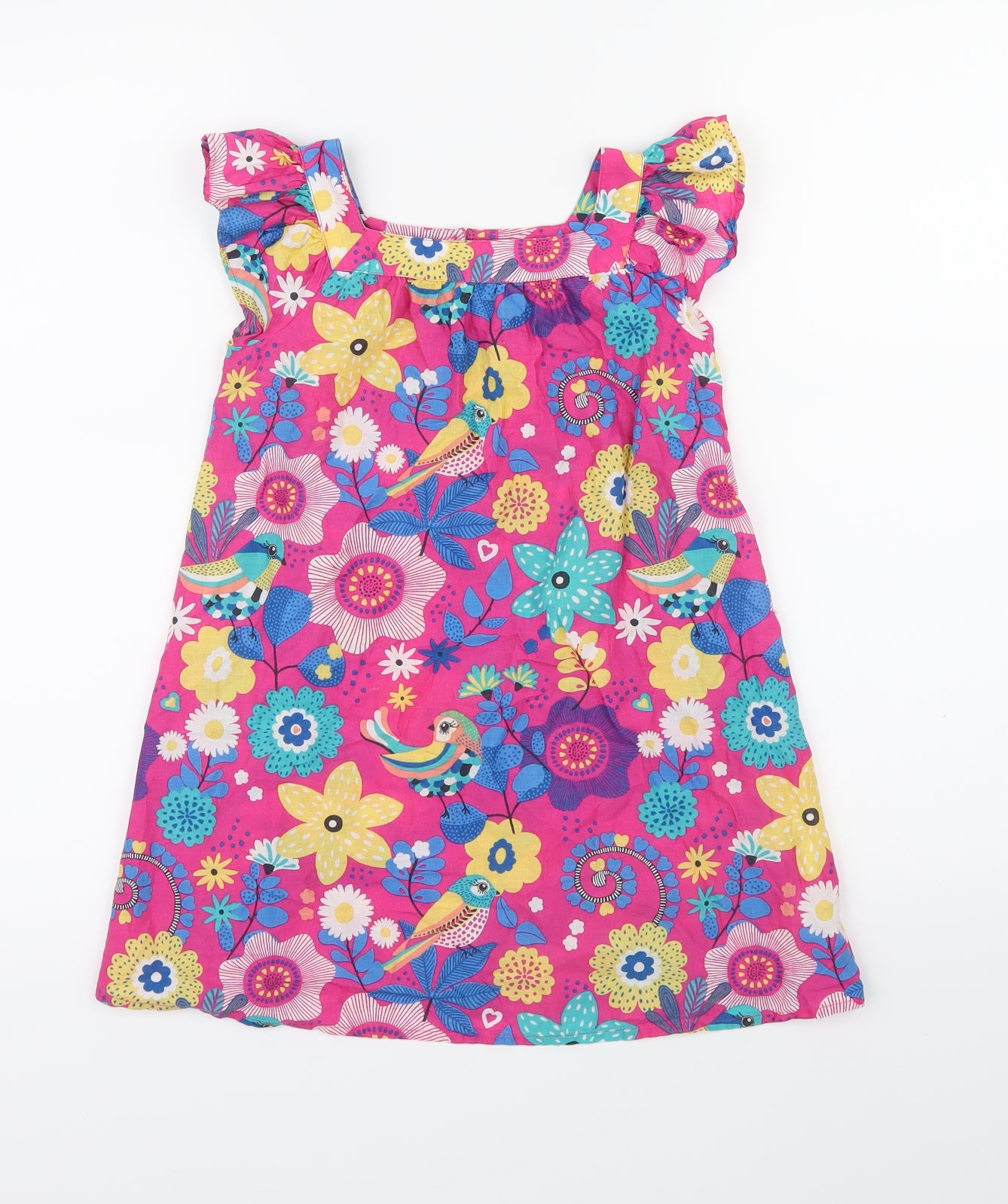 Marks and Spencer Girls Pink Floral  A-Line  Size 3-4 Years