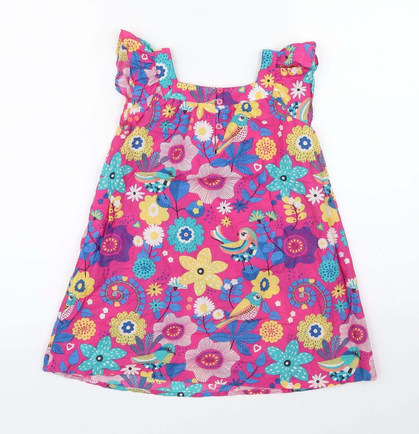 Marks and Spencer Girls Pink Floral  A-Line  Size 3-4 Years