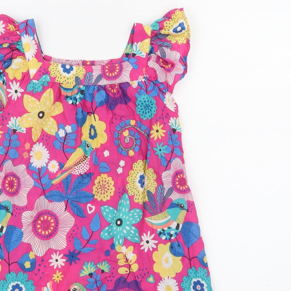 Marks and Spencer Girls Pink Floral  A-Line  Size 3-4 Years