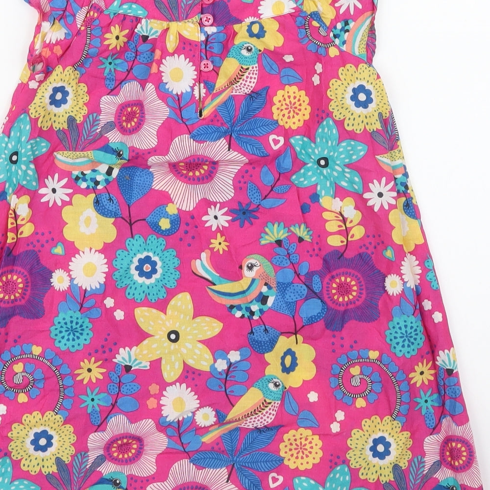 Marks and Spencer Girls Pink Floral  A-Line  Size 3-4 Years