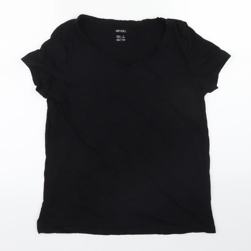 ESMARA Womens Black   Basic T-Shirt Size 12
