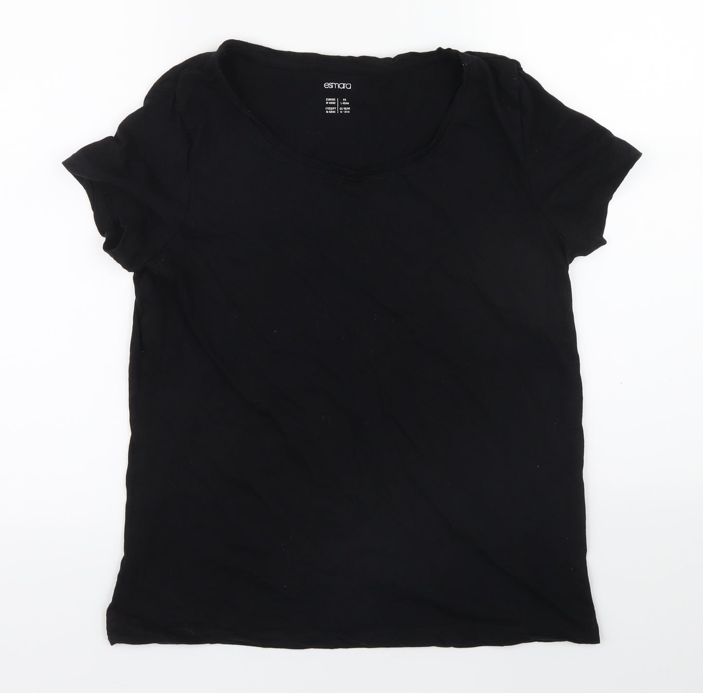 ESMARA Womens Black   Basic T-Shirt Size 12