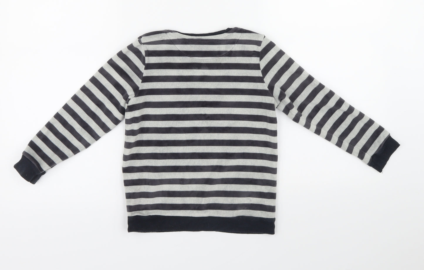 Marks and Spencer Boys Grey Striped   Pyjama Top Size 5-6 Years  - Bear