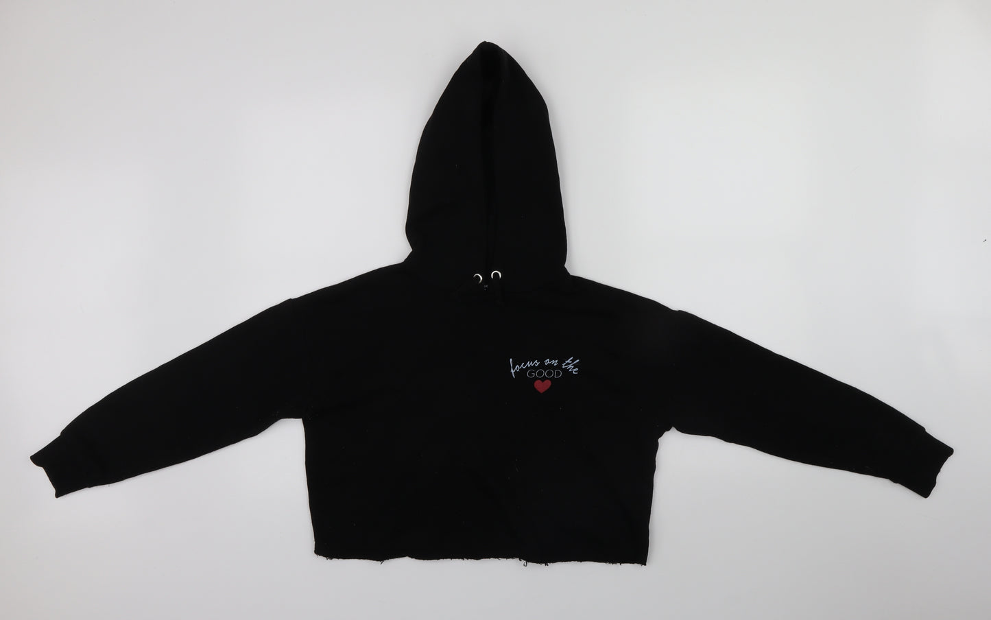 New Look Girls Black   Pullover Hoodie Size 12-13 Years  - Cropped
