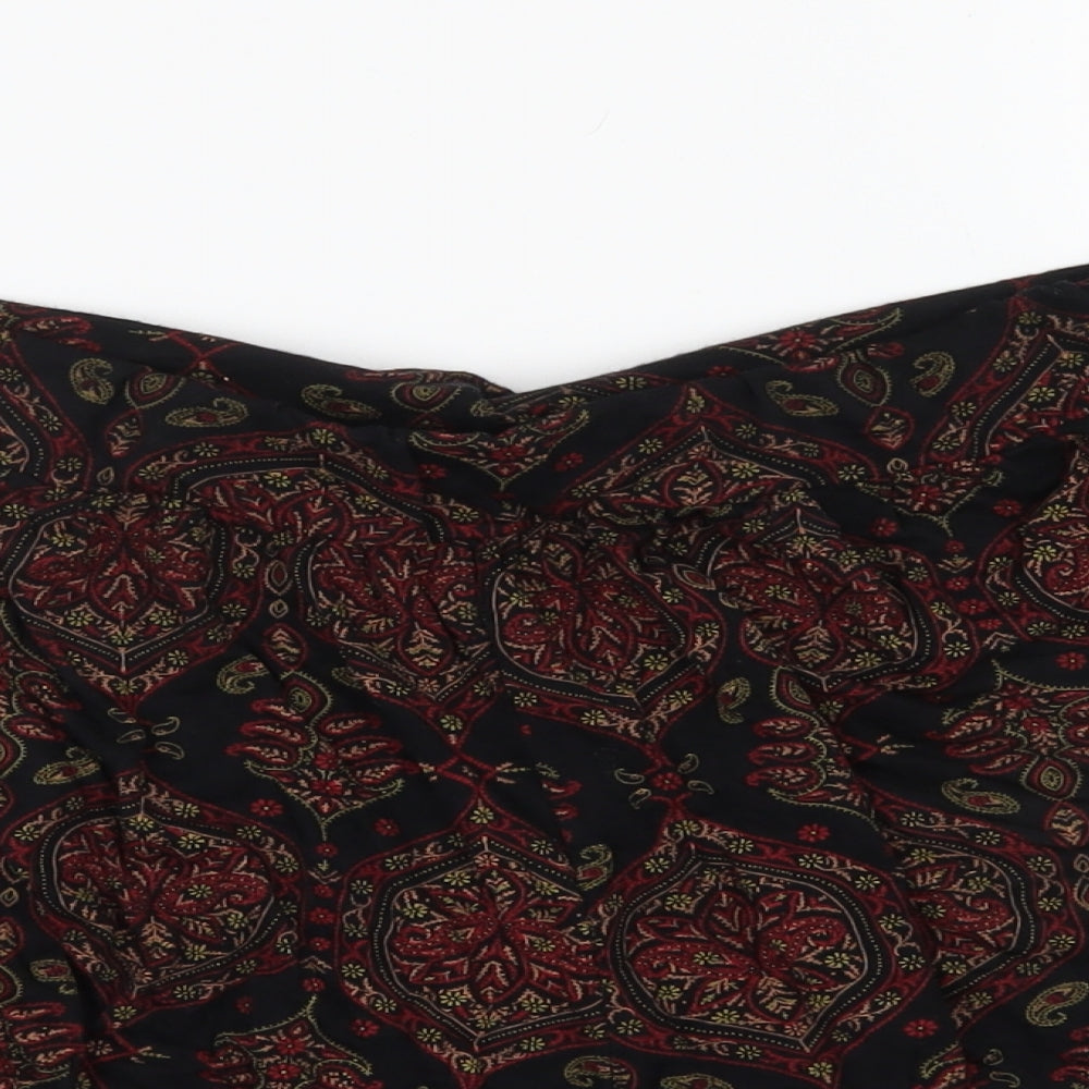 Boohoo Womens Black Paisley  Sweat Shorts Size 18