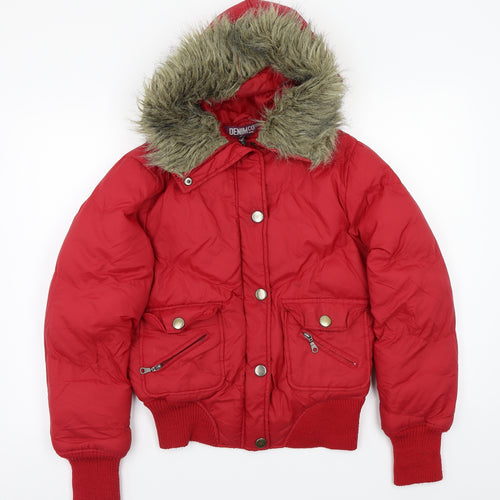 Denim & Co. Womens Red   Jacket Coat Size 14