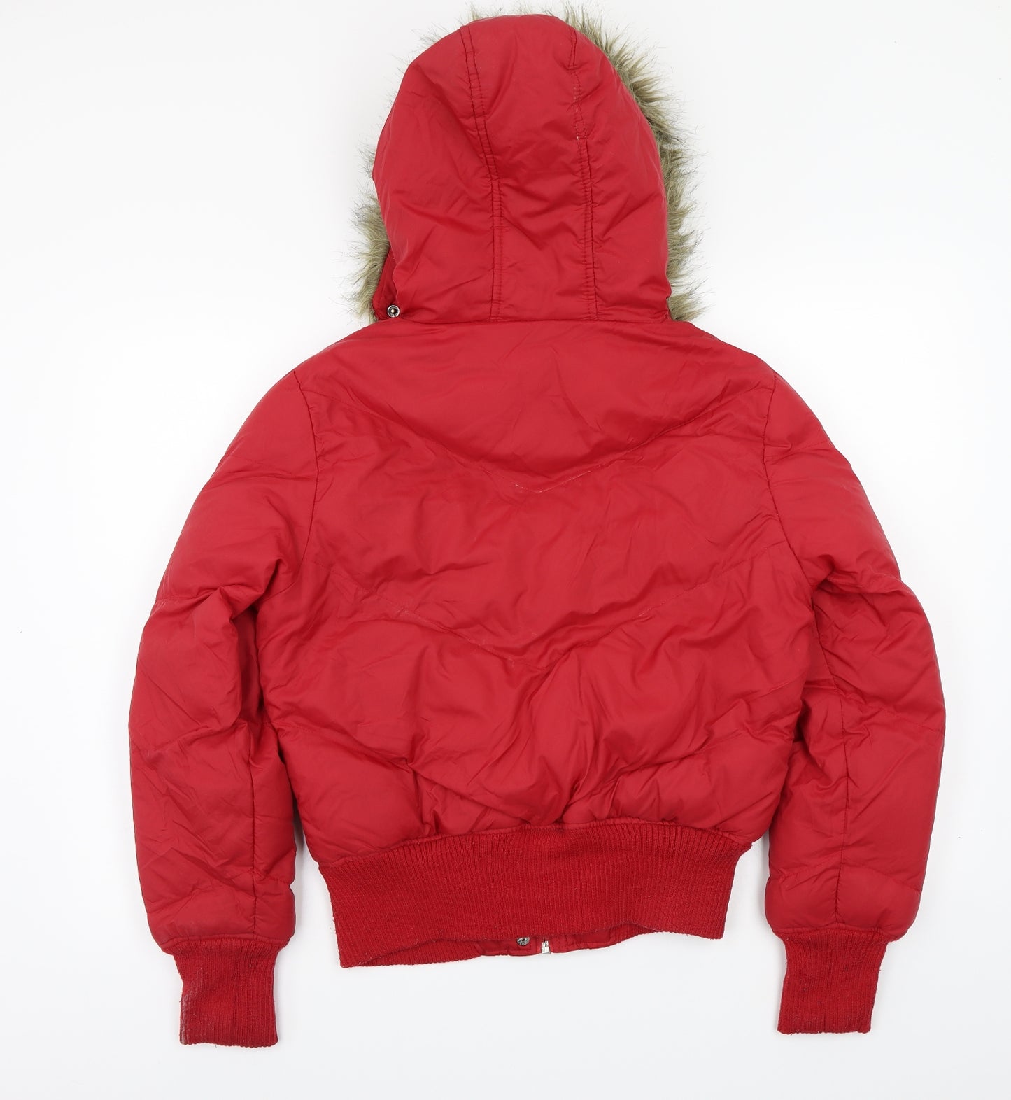 Denim & Co. Womens Red   Jacket Coat Size 14