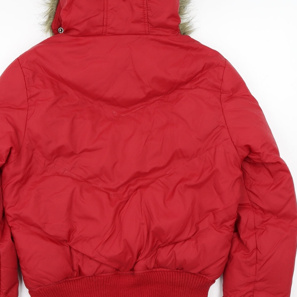 Denim & Co. Womens Red   Jacket Coat Size 14