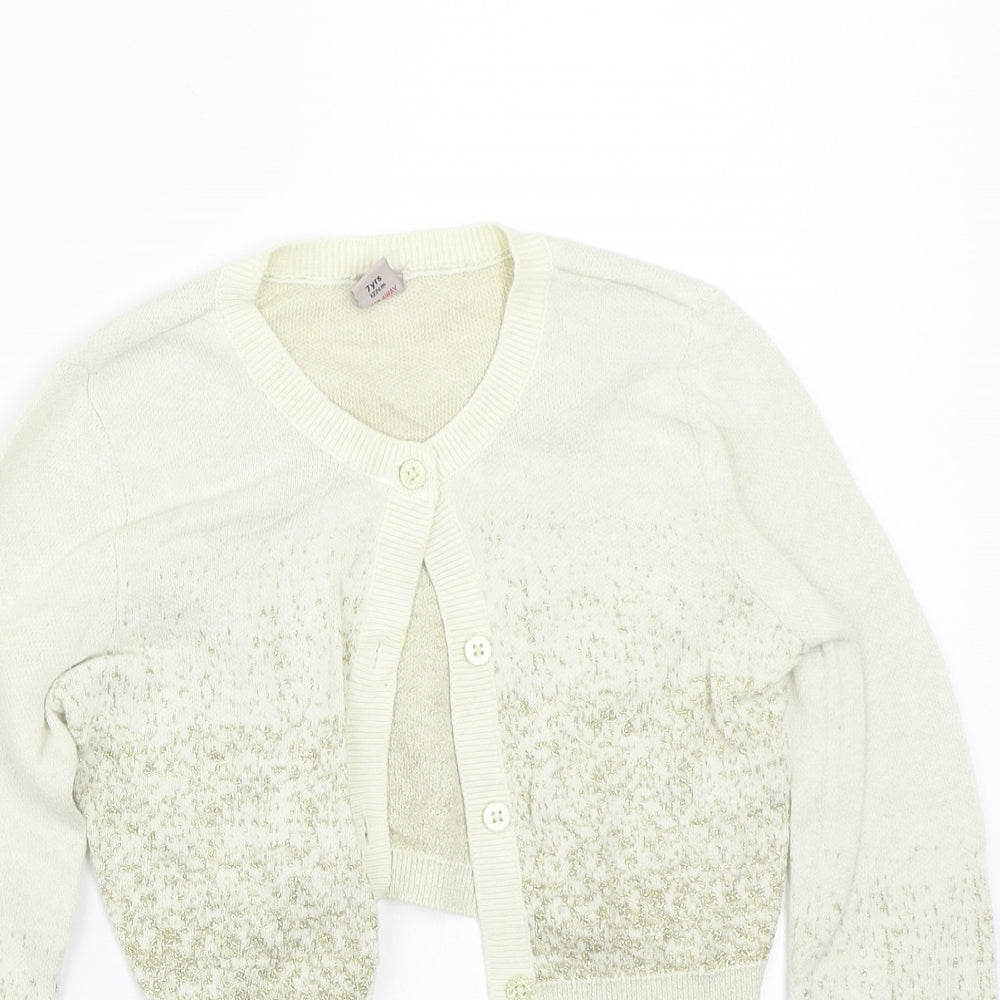 TU Girls Beige   Cardigan Jumper Size 7 Years