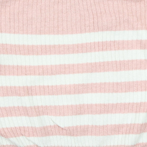 George Womens Pink Striped  Pullover Jumper Size M