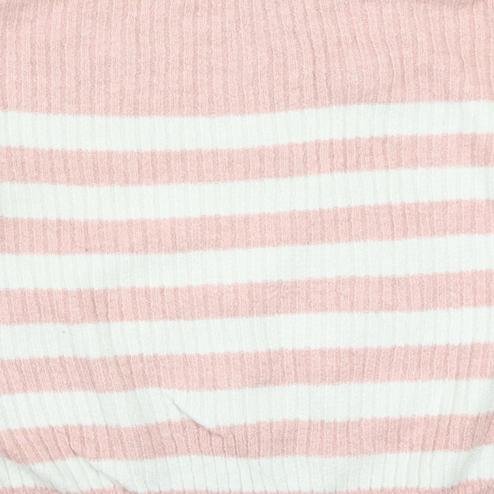 George Womens Pink Striped  Pullover Jumper Size M