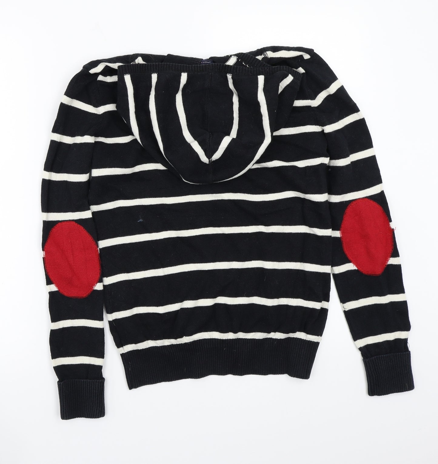 Tommy Hilfiger Womens Black Striped  Pullover Hoodie Size S