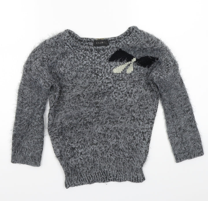 Club L Womens Grey Pullover Jumper Size S