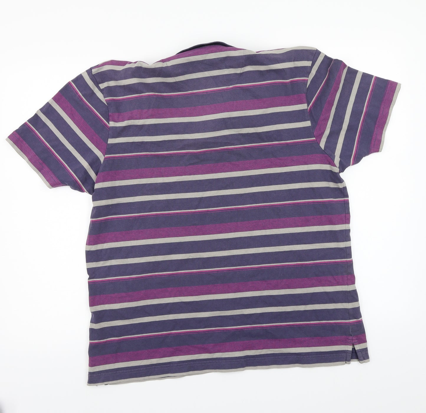 Marks and Spencer Mens Purple Striped   Polo Size M