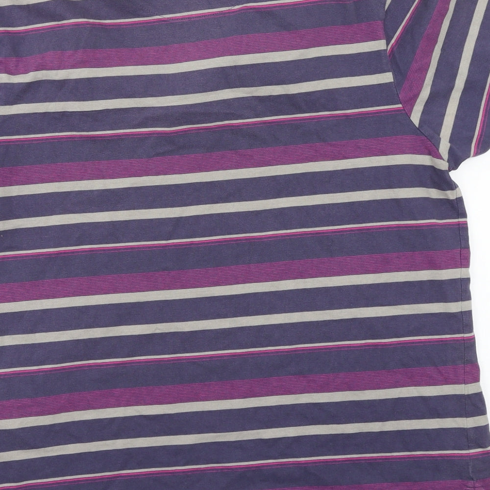Marks and Spencer Mens Purple Striped   Polo Size M