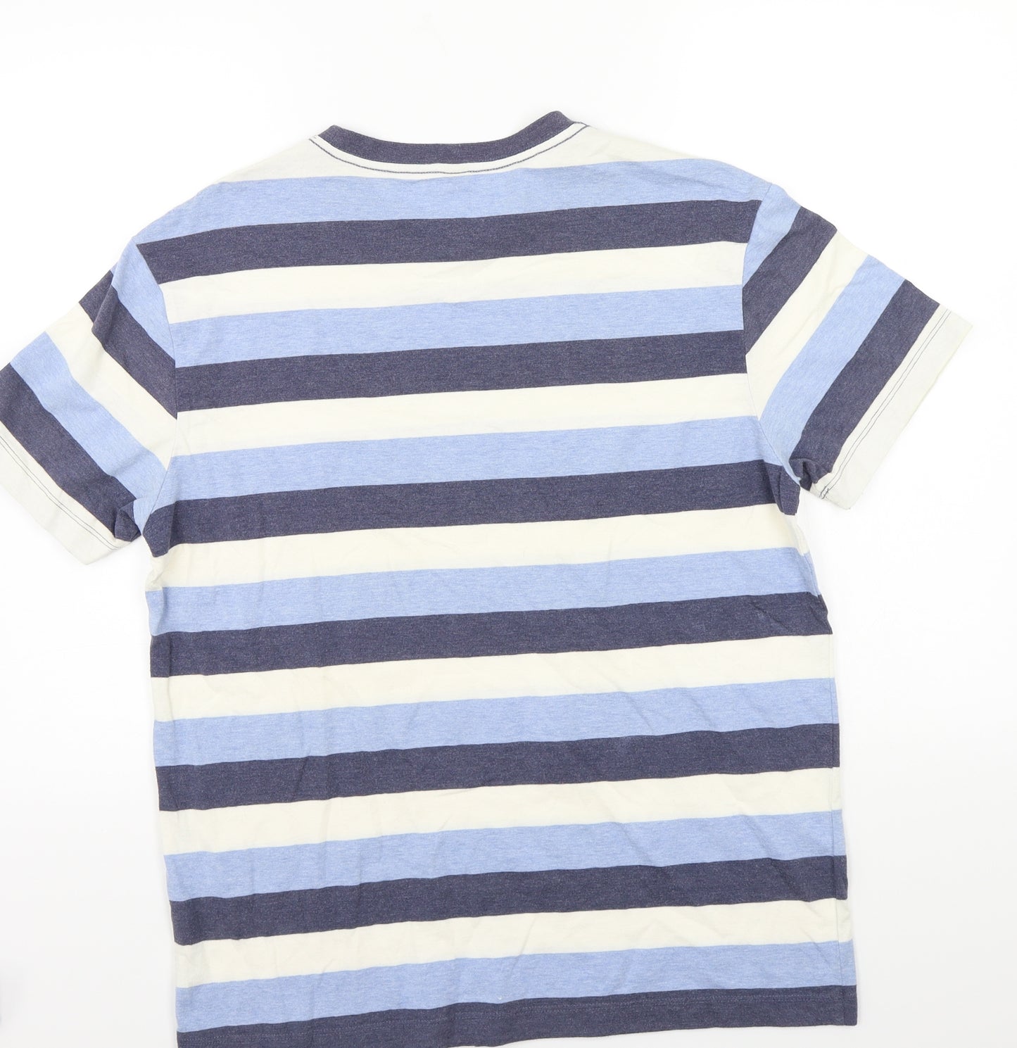 Preworn Mens Blue Striped   T-Shirt Size M