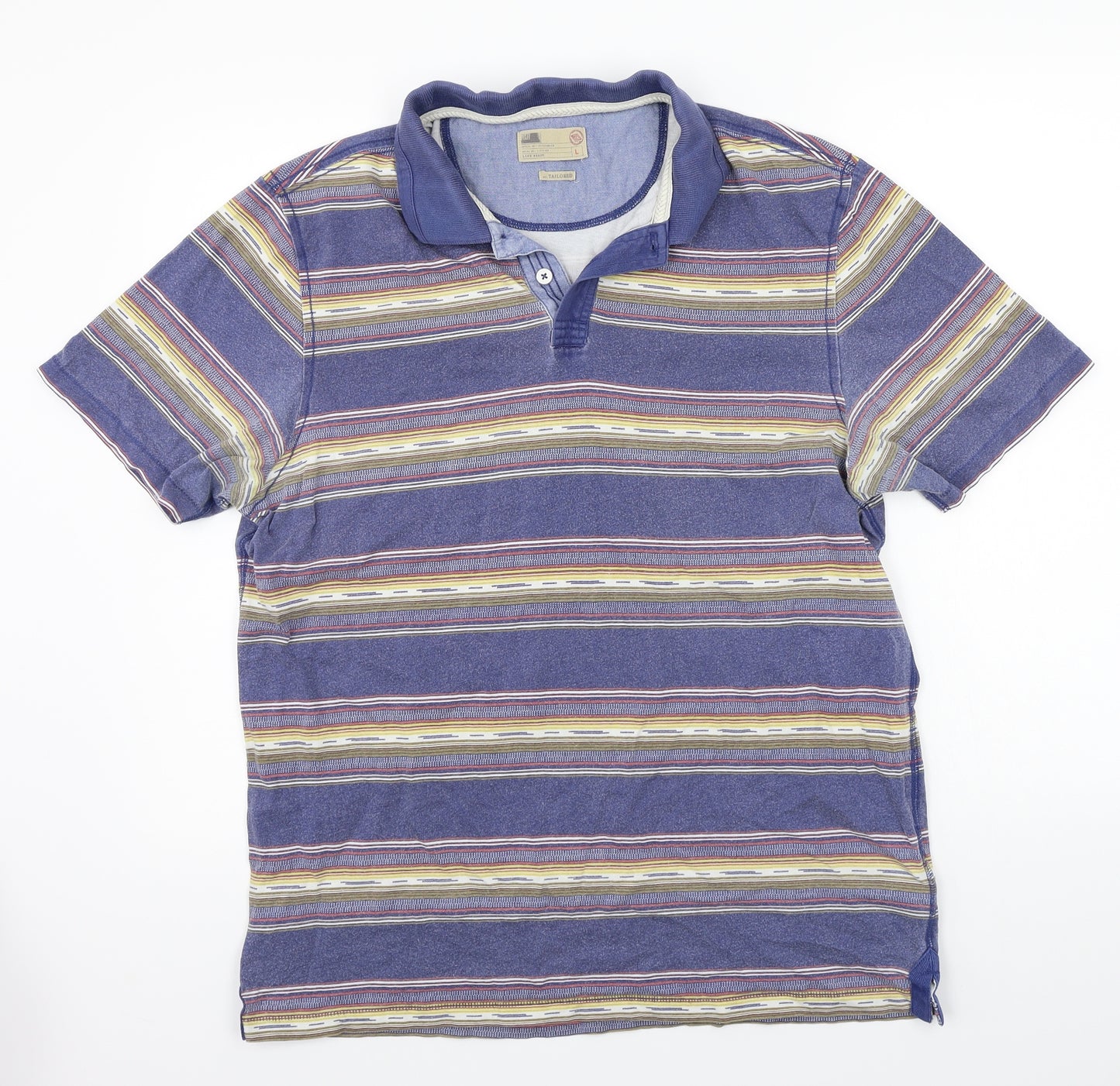 North coast Mens Blue Striped   Polo Size L