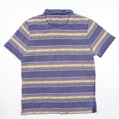 North coast Mens Blue Striped   Polo Size L