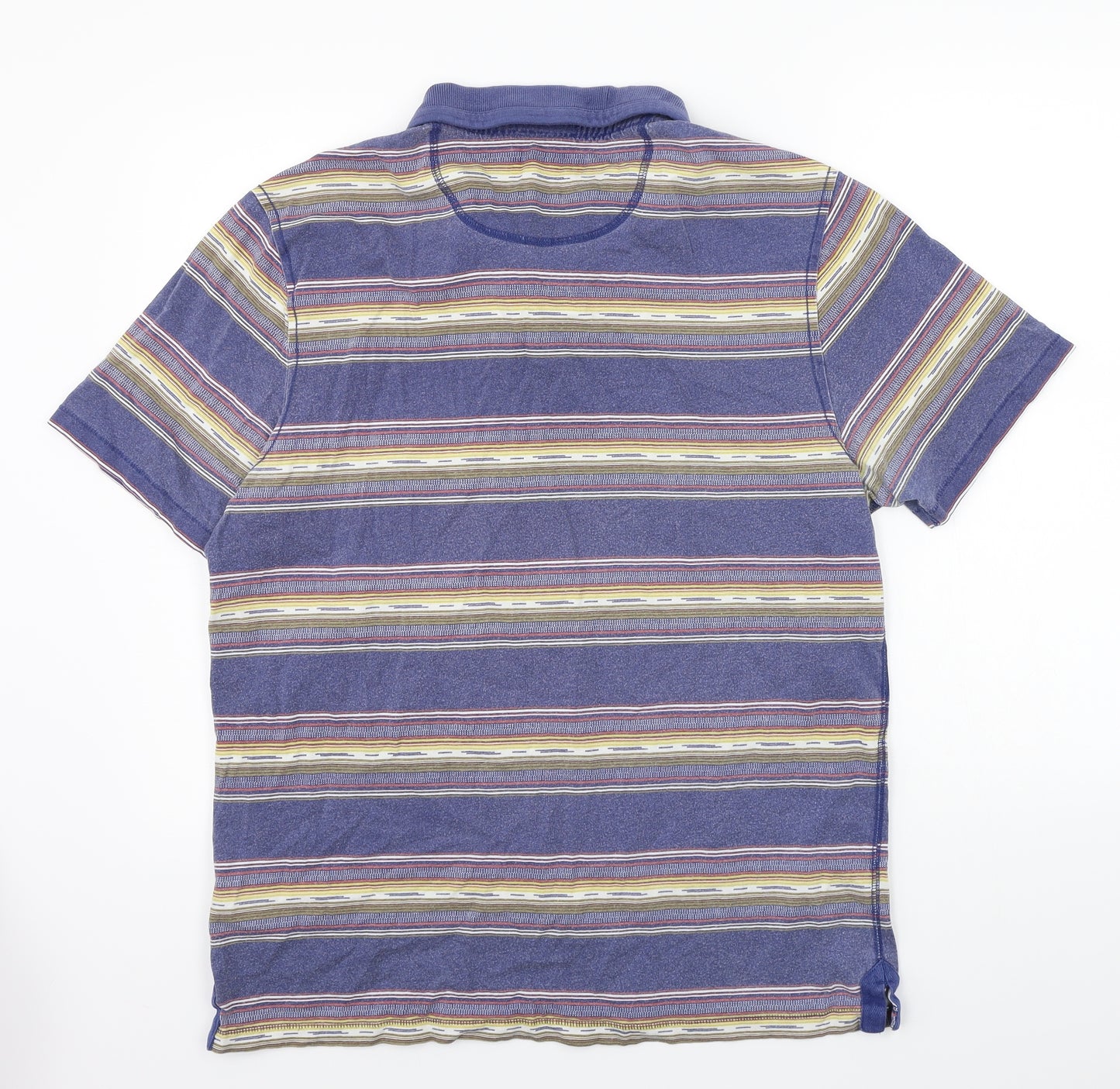 North coast Mens Blue Striped   Polo Size L