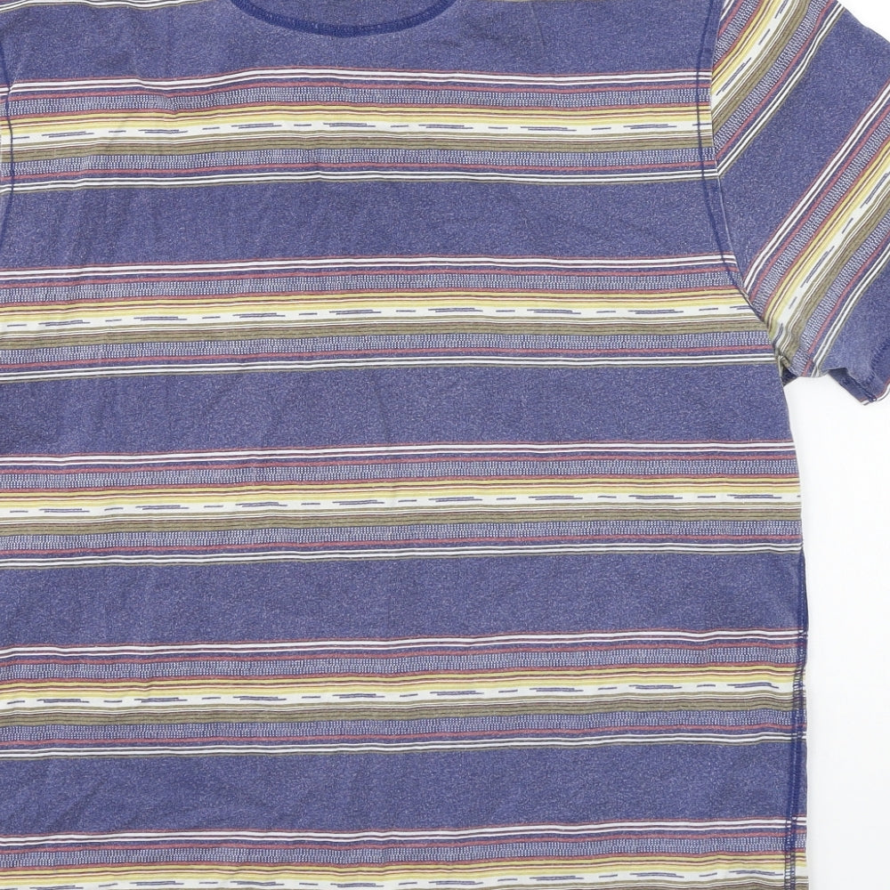North coast Mens Blue Striped   Polo Size L
