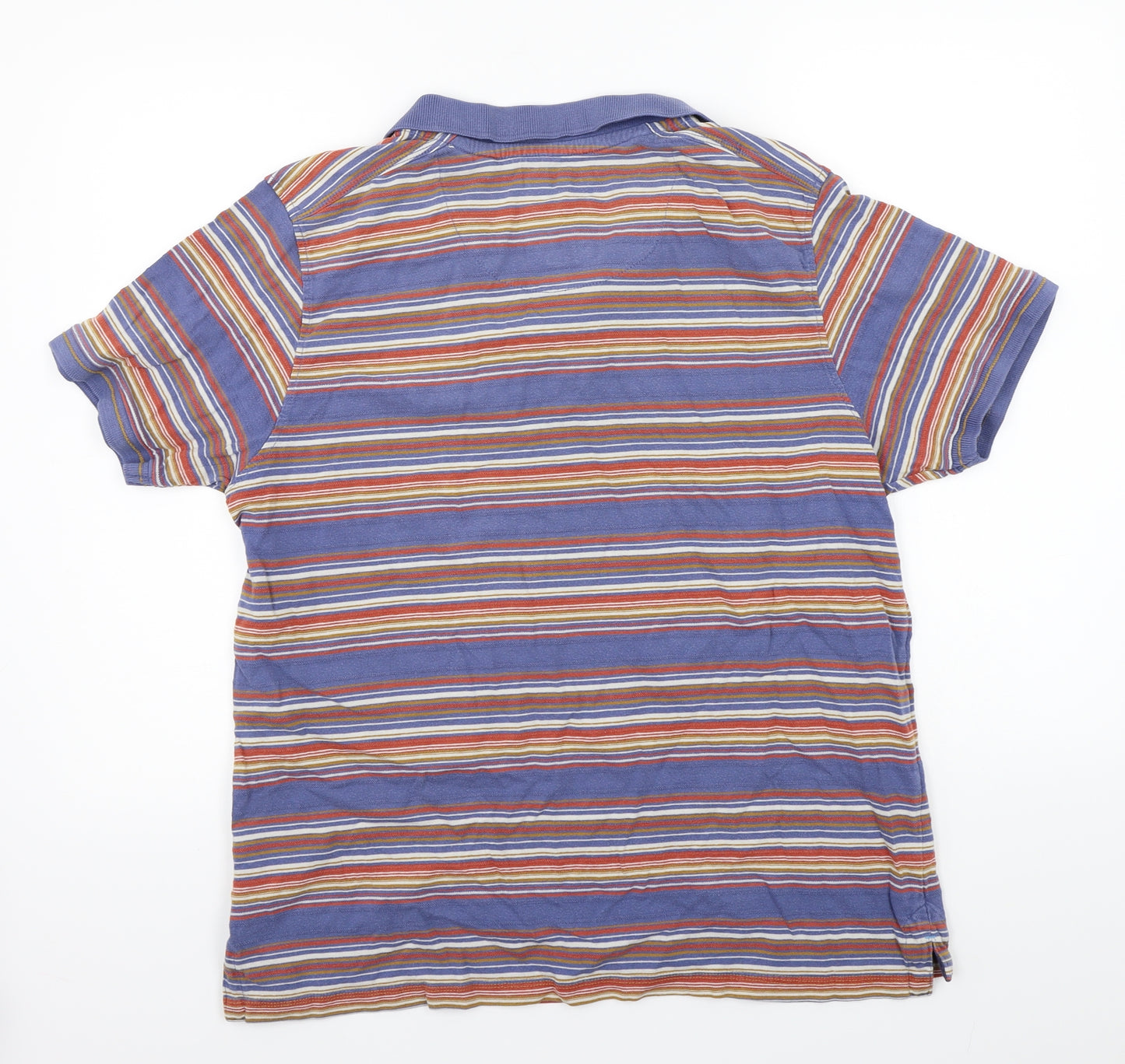 Mantaray Mens Blue Striped   Polo Size M