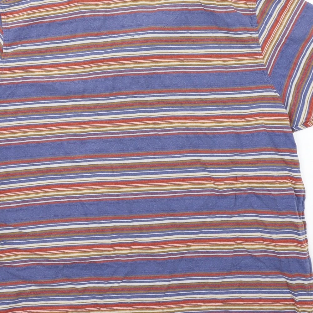Mantaray Mens Blue Striped   Polo Size M