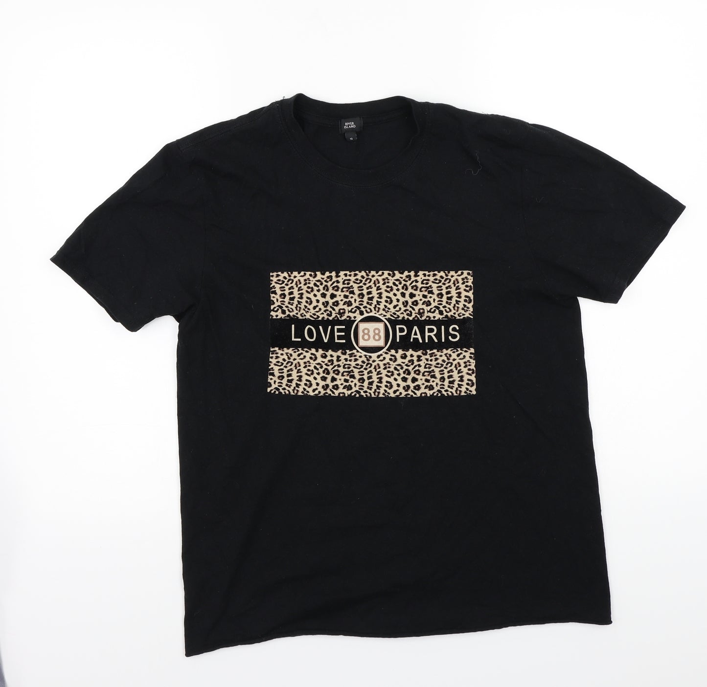 River Island Womens Black   Basic T-Shirt Size 10
