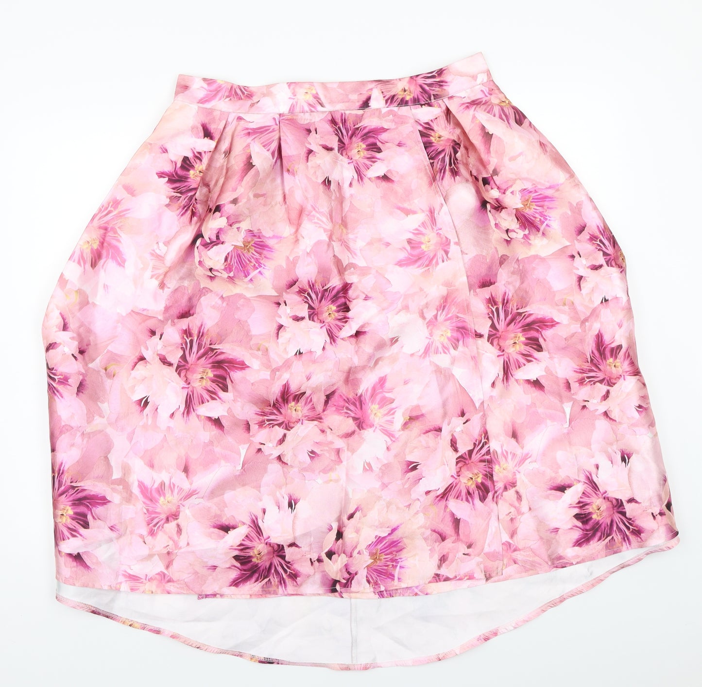 Luxe Womens Pink Floral  A-Line Skirt Size 16