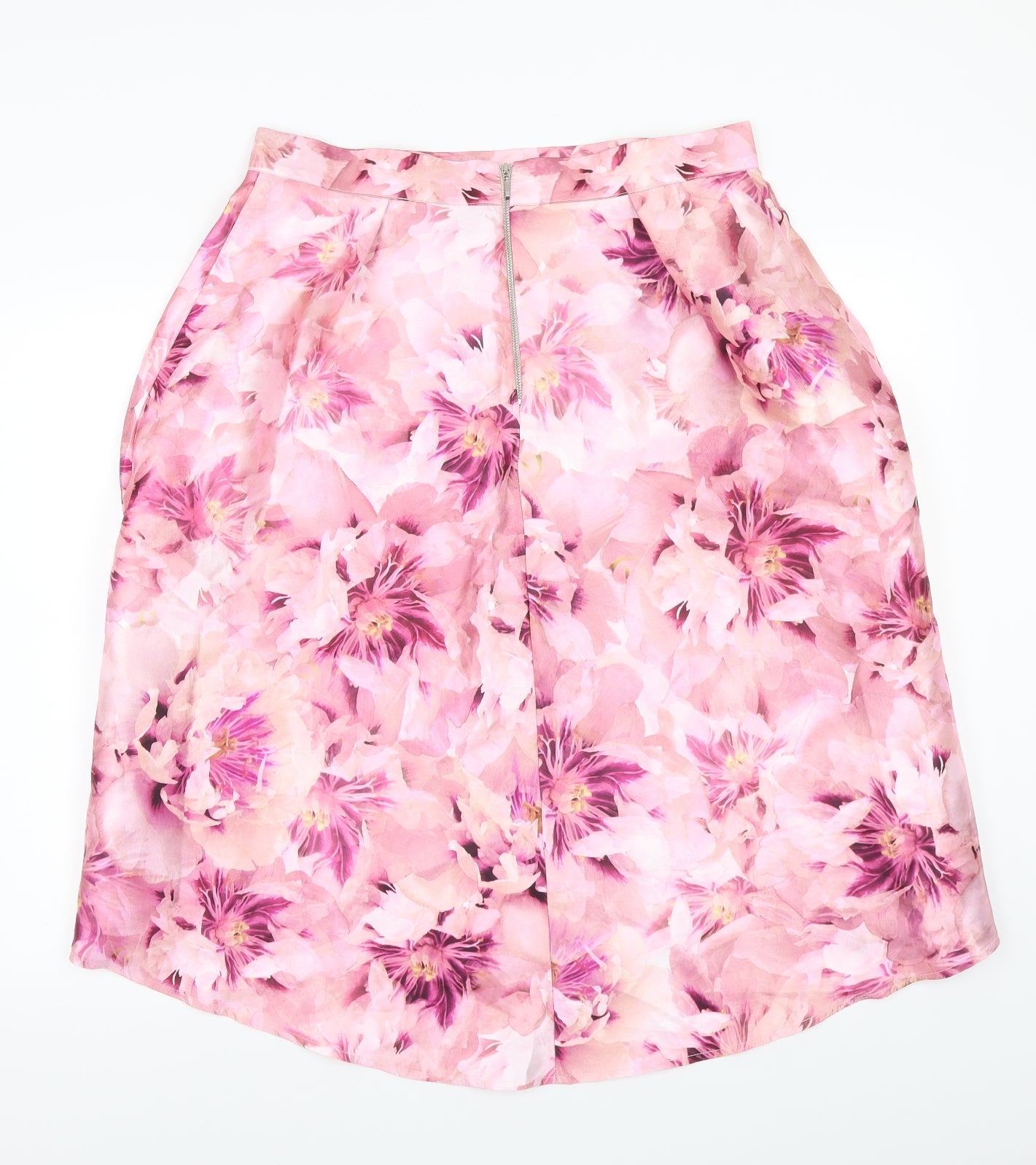 Luxe Womens Pink Floral  A-Line Skirt Size 16