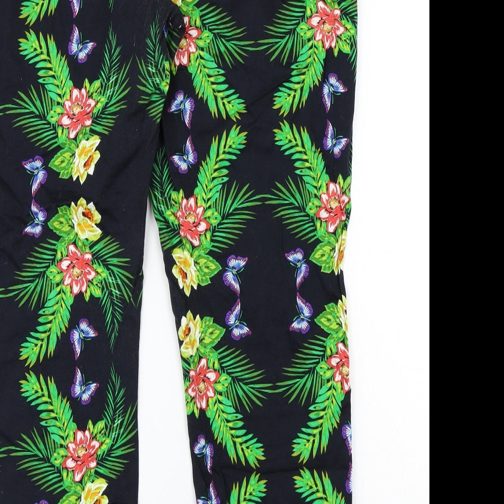Primark Womens Blue Floral  Trousers  Size 18 L27 in