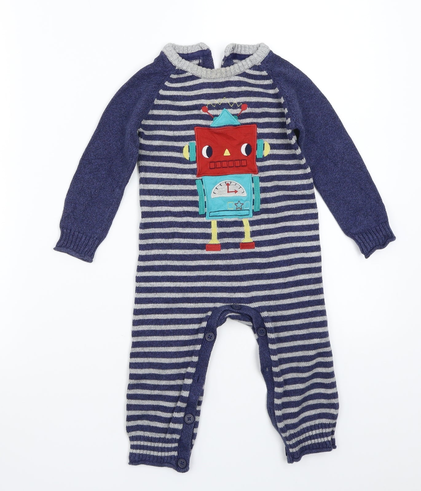 TU Baby Blue Striped  Babygrow One-Piece Size 12-18 Months
