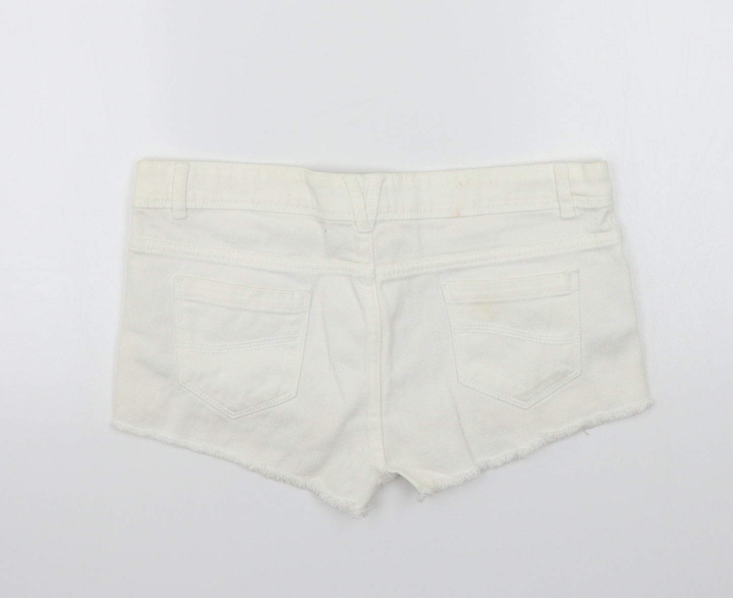 Denim & Co. Womens White   Cut-Off Shorts Size 8