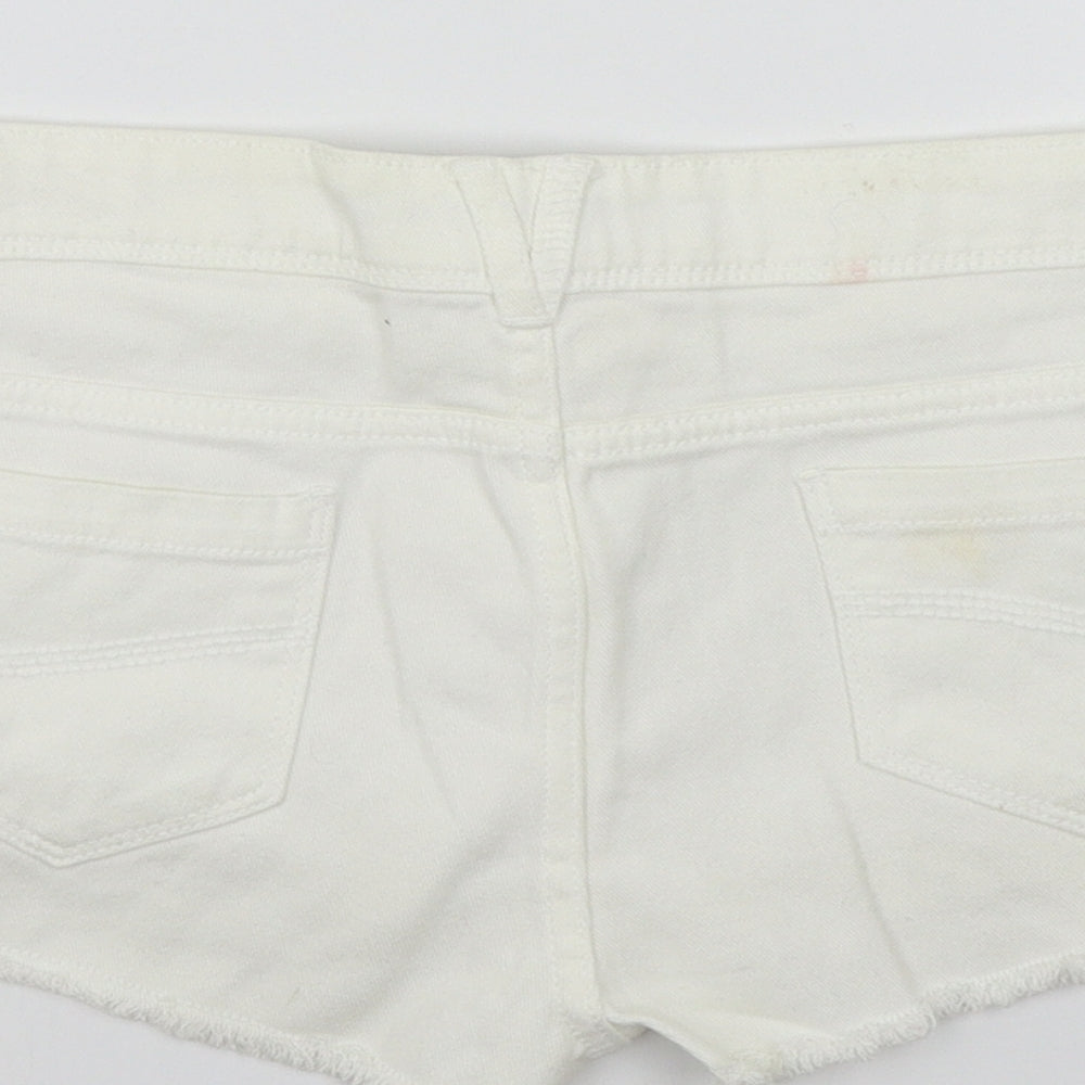 Denim & Co. Womens White   Cut-Off Shorts Size 8