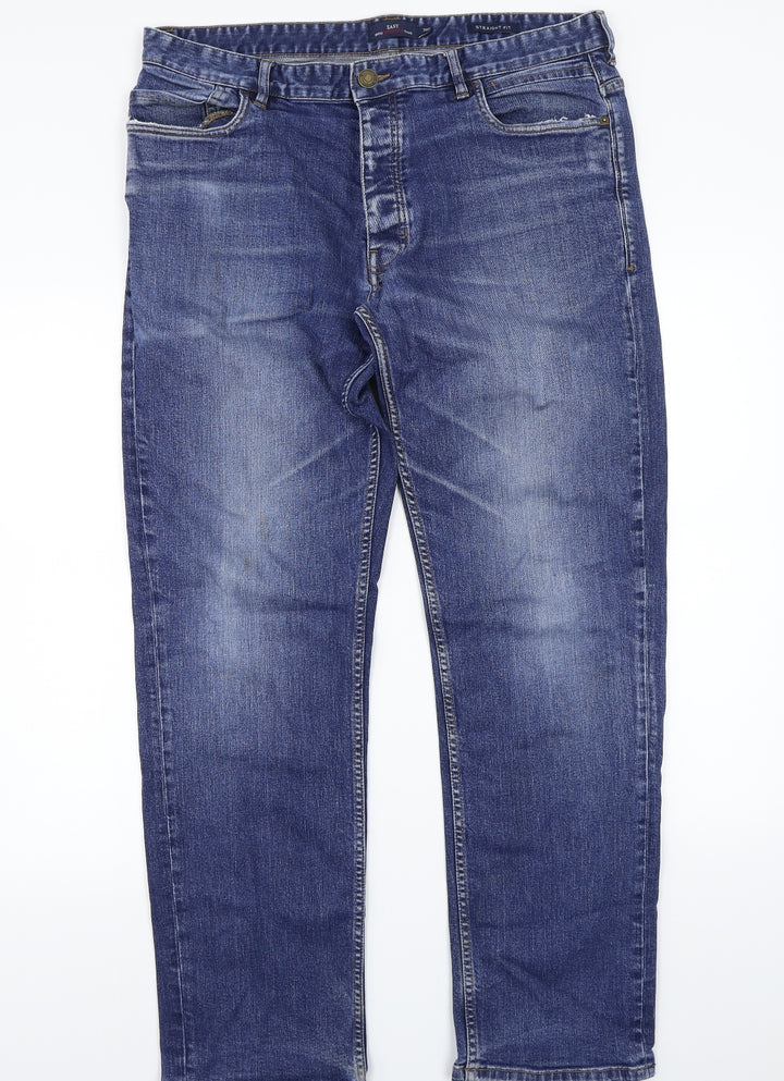 Easy Womens Blue Straight Jeans Size 36 L30 in
