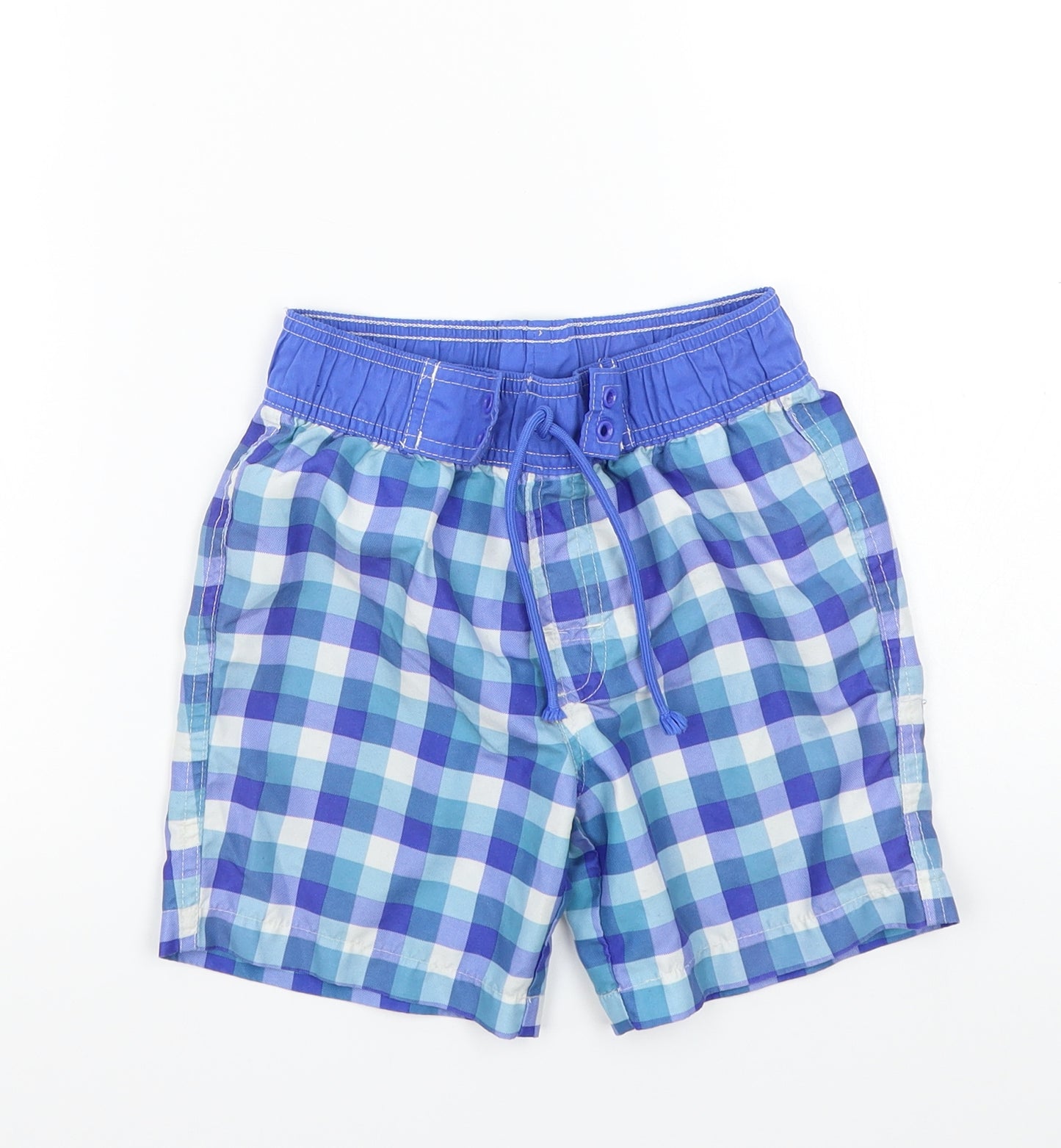 Primark Boys Blue Check  Bermuda Shorts Size 5 Years