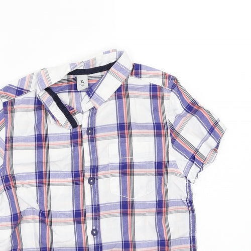 TU Boys White Check  Basic Button-Up Size 7 Years