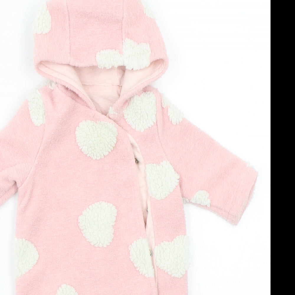 TU Baby Pink Polka Dot  Babygrow One-Piece Size 0-3 Months