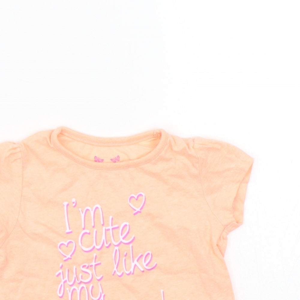 Young Dimension Girls Orange   Basic T-Shirt Size 9-12 Months