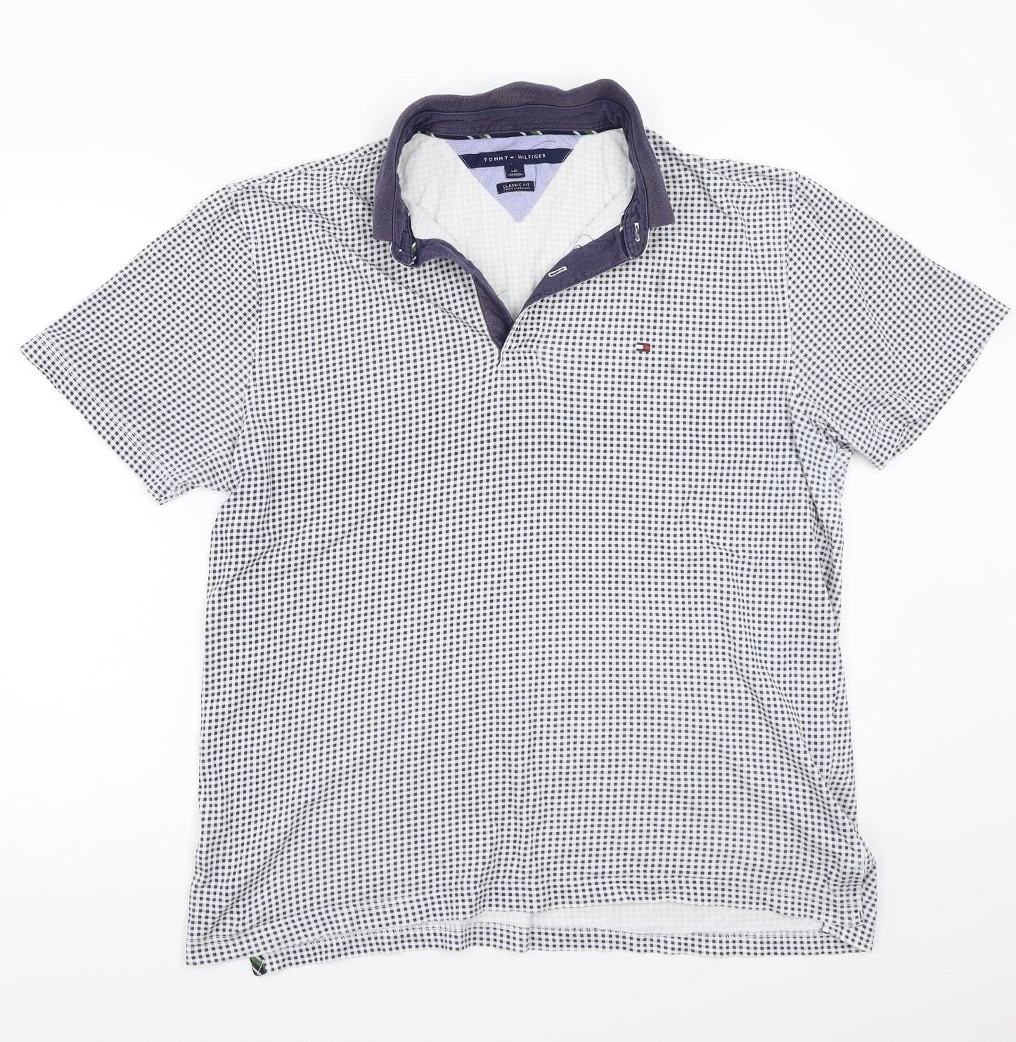Tommy Hilfiger Mens White Check   Polo Size L